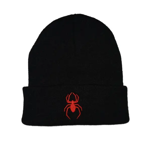 Spider Beanie Hat - Black